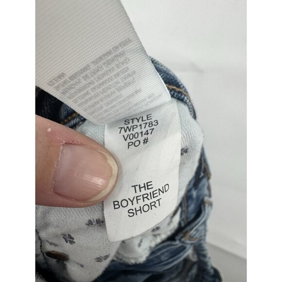 Lucky Brand The Boyfriend Denim Shorts Women 6/28 Blue Wash Distressed Preppy - Picture 7 of 11